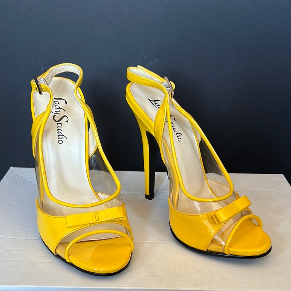 Yellow High Heel Sandals